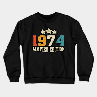 Vintage 1974, 50th Birthday Gift Crewneck Sweatshirt